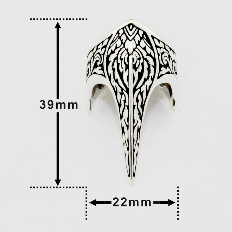 Babylon Silver Fang Gothic Biker Retro 925 Stelring Silver Turkish Handmade Luxury Men's Thumb Ring (13) - Image 5